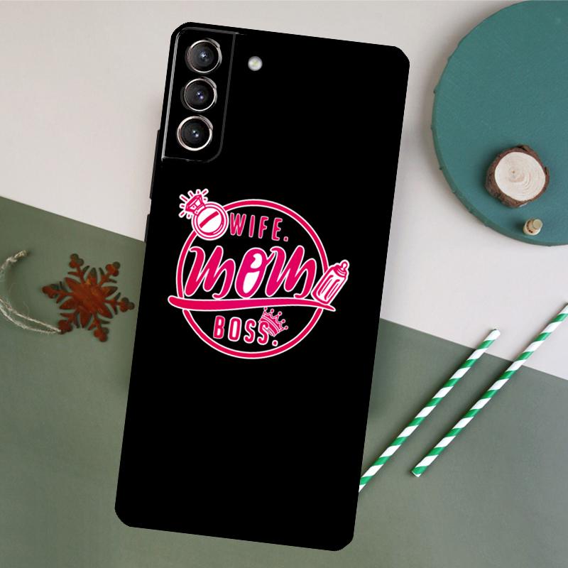 Wife Mom Boss Phone Case For Samsung Galaxy S26 S23 Ultra S20 S21 S22 S24 S25 Plus S10 S25 FE Back Cover