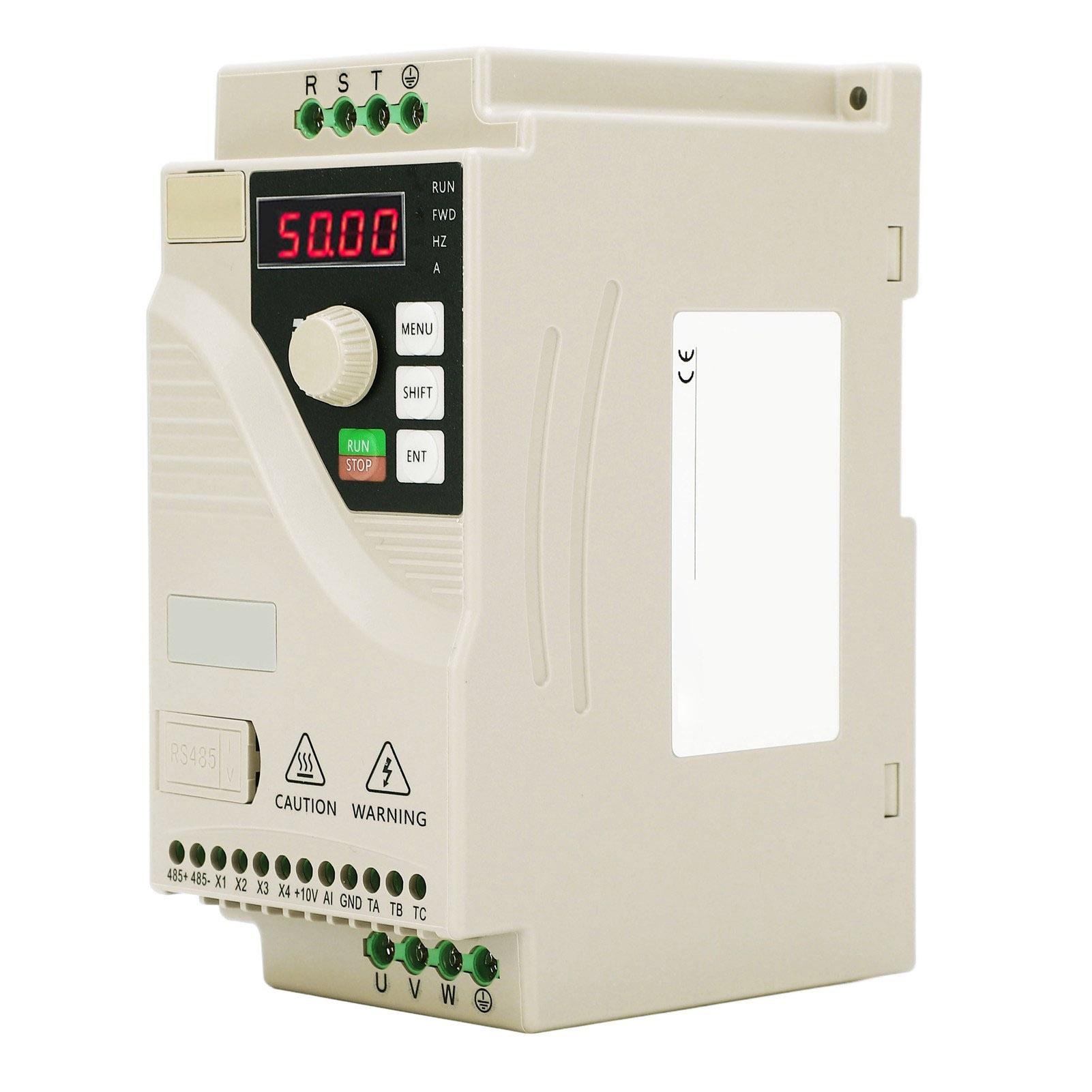 

Перетворювач частоти VFD AC 220V 0.75KW 1Ф Вхід 3Ф Вихід RS485 Комунікація