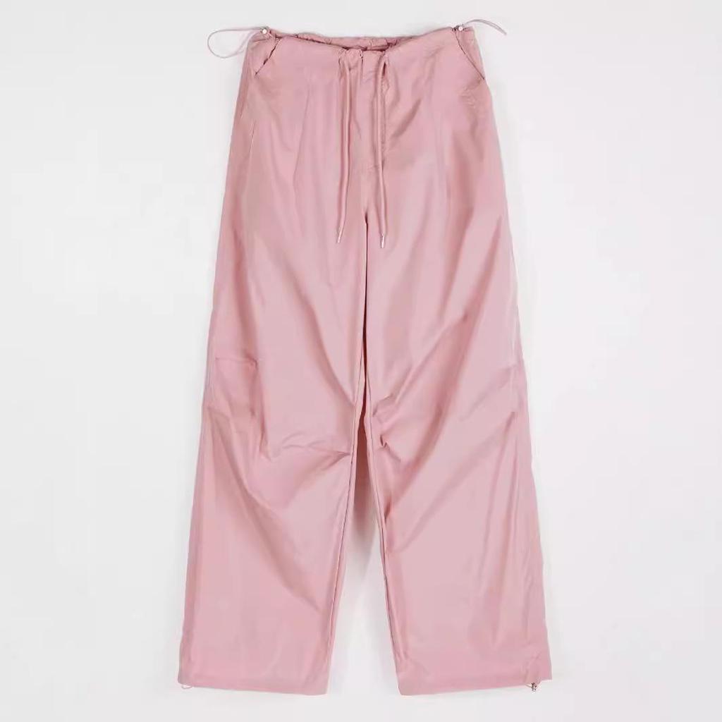 Women's Dopamine Paratrooper Jumpsuit: High-Waist, Loose-Fit, Wide-Leg Windbreaker Pants for Spring and Autumn