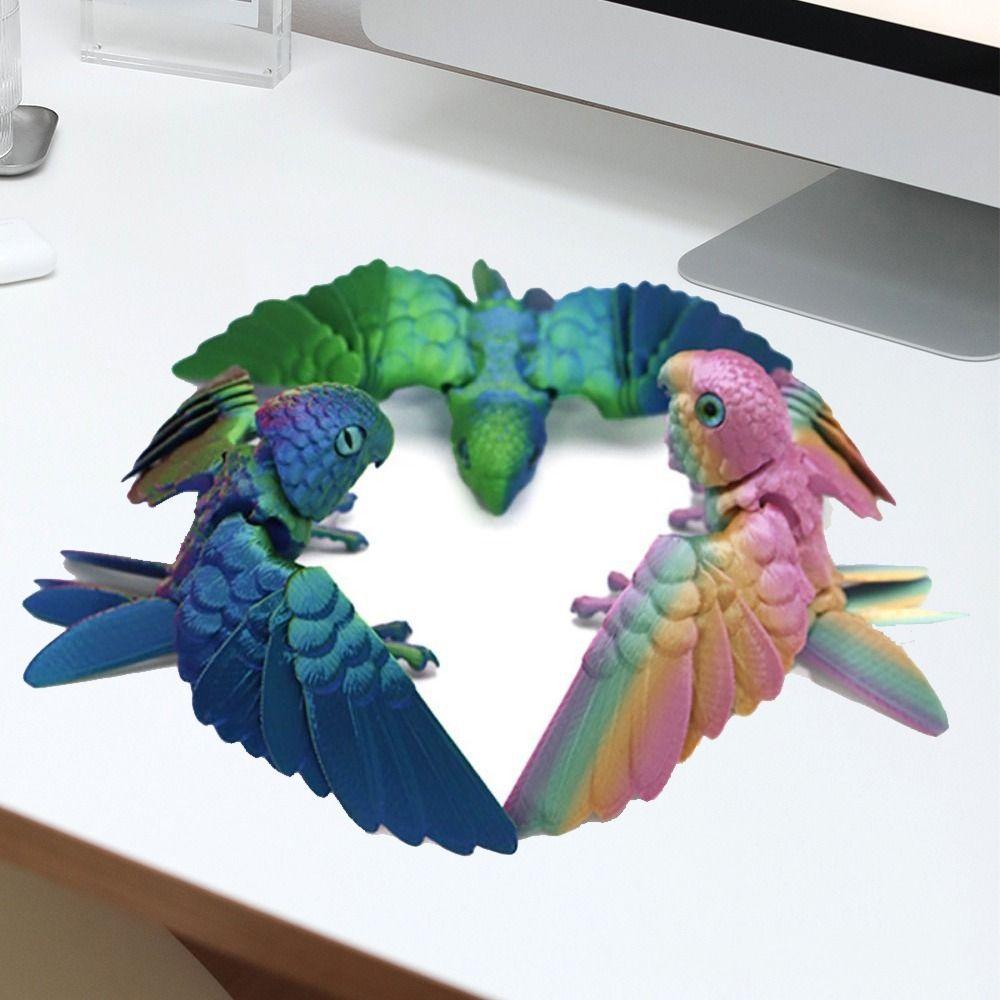 Flexible Animal 3D Printed Parrot Animal 3D Articulated Parrot  Toys  Landscaping Decoration