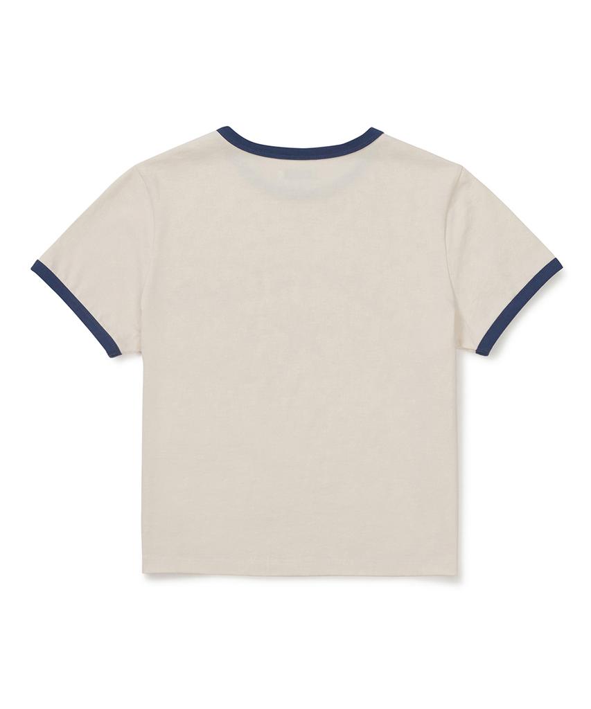 CLOVE [26Sm Clove] Star Logo Ringer T-Shirt (Light Beige)