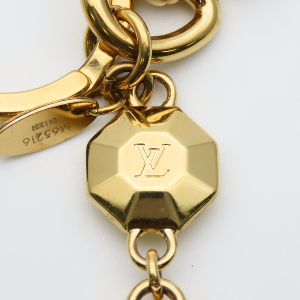 Chaveiro LOUIS VUITTON usado Portocre LV facets M65216 metal banhado a ouro