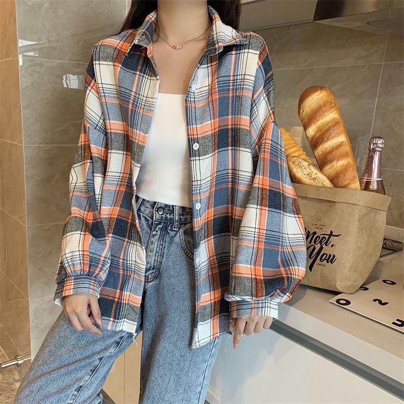 Neue Damen Retro Karierte Hemdjacke - Lässiger Frühjahrs- und Herbststil