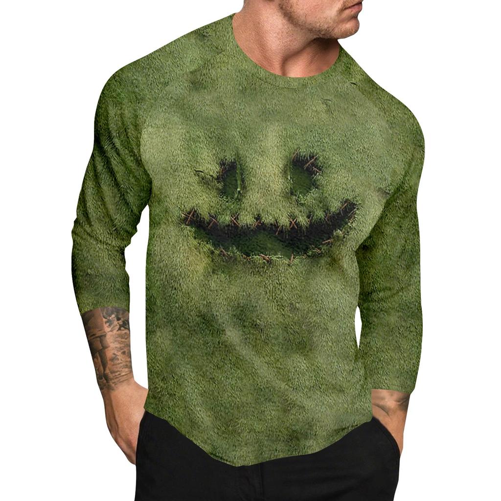 Halloween mintás raglán ujjú férfi hosszú ujjú felső