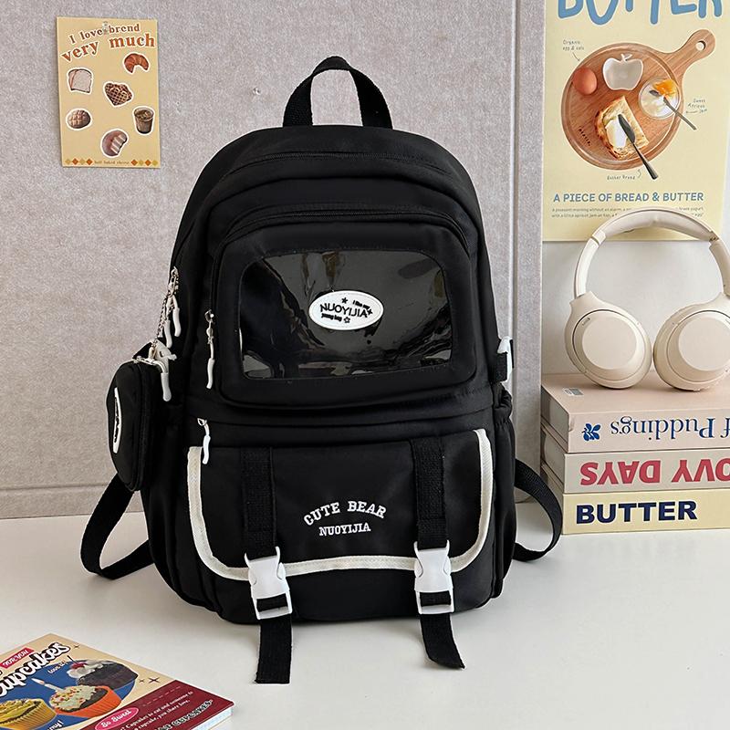 Girls Backpack Junior High School Student Backpack Color Contrast Student Schoolbag