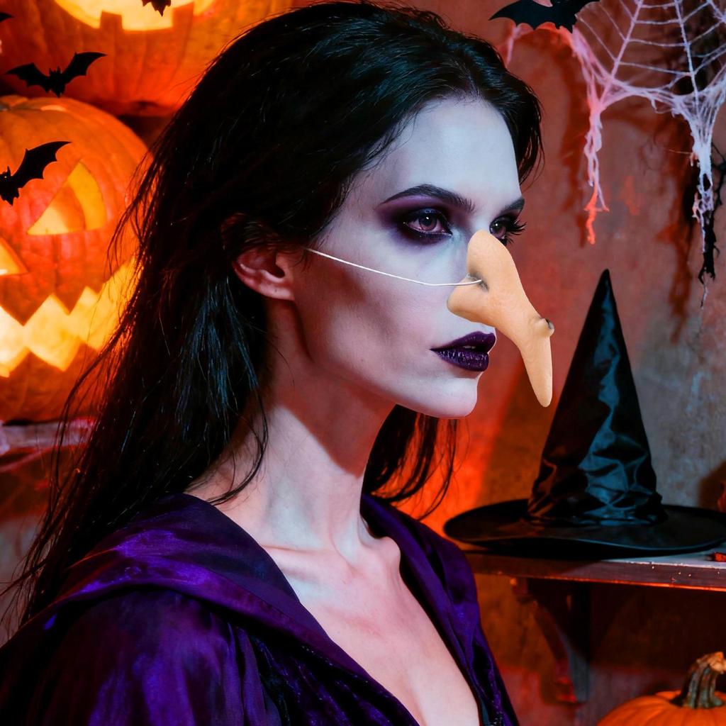 Witch Fake Nose Realistic Witch With Long Nose And Hooked Nose Halloween Spooky Costumes For Themed Events Mall Theatre