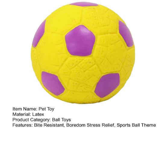 Sports Ball Dog Chew Toy Bite Resistant Boredom Stress Relief Squeaky Latex Football Soccer Tennis Teething Cleaning Toy Pet Supplies
