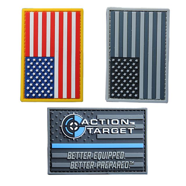 Customized Size PVC Rubber Morale Patches USA American Flag Soft Rubber PVC Label