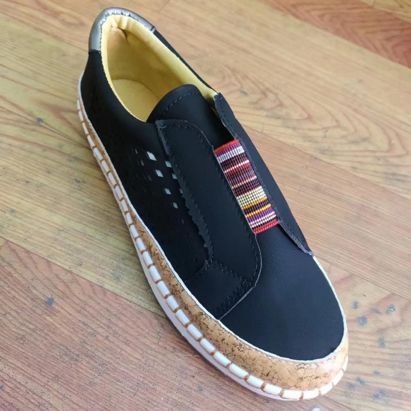 Spring and Autumn new flat-bottomed large-size thick-soled color matching sports women's shoes