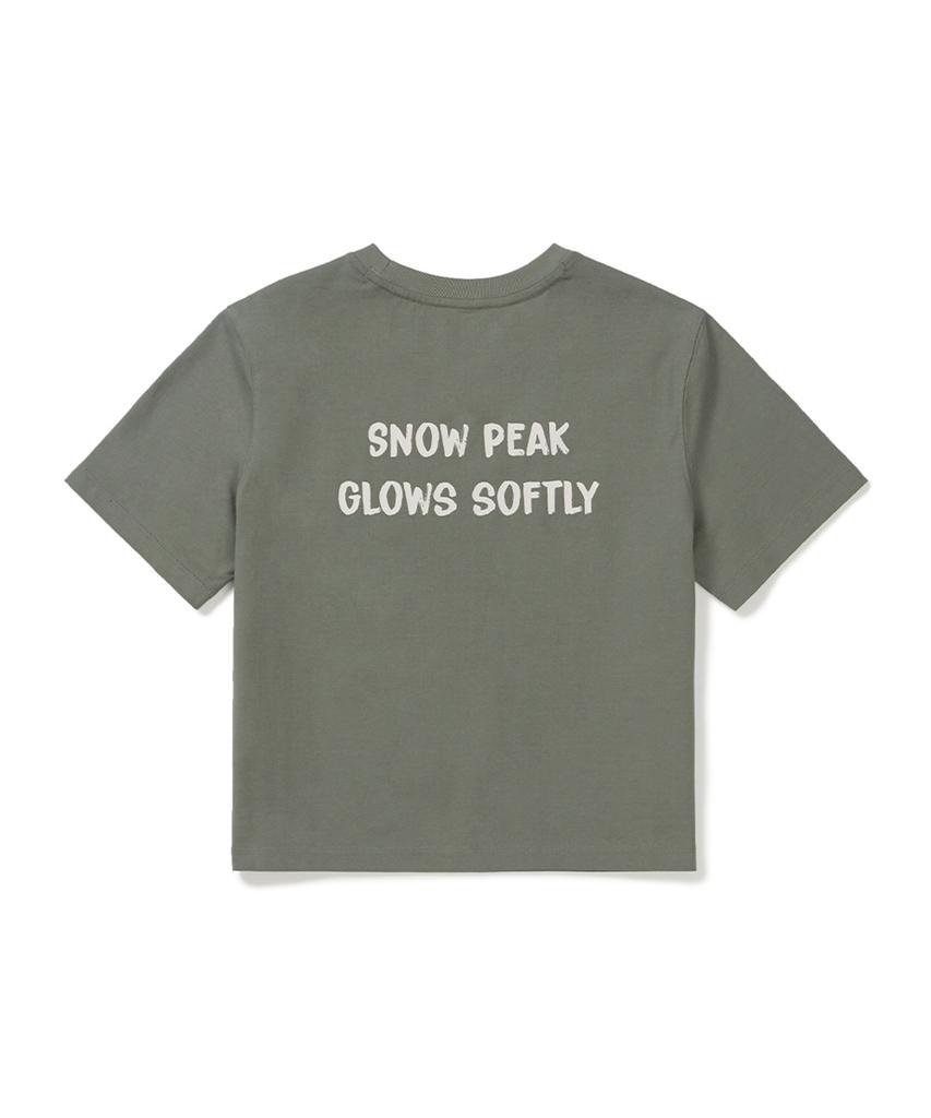 SNOWPEAK APPAREL Cotton Women'S Crop Short Sleeve T-Shirt (S25Mwfts65) Light Khaki