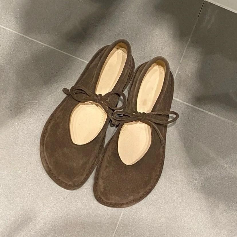 Fashion Spring Autumn Women's Flat Shoes 2025 New Comfortable Round-toe Mary Jane Shoes Female Ballet Lace-up Loafers For Women