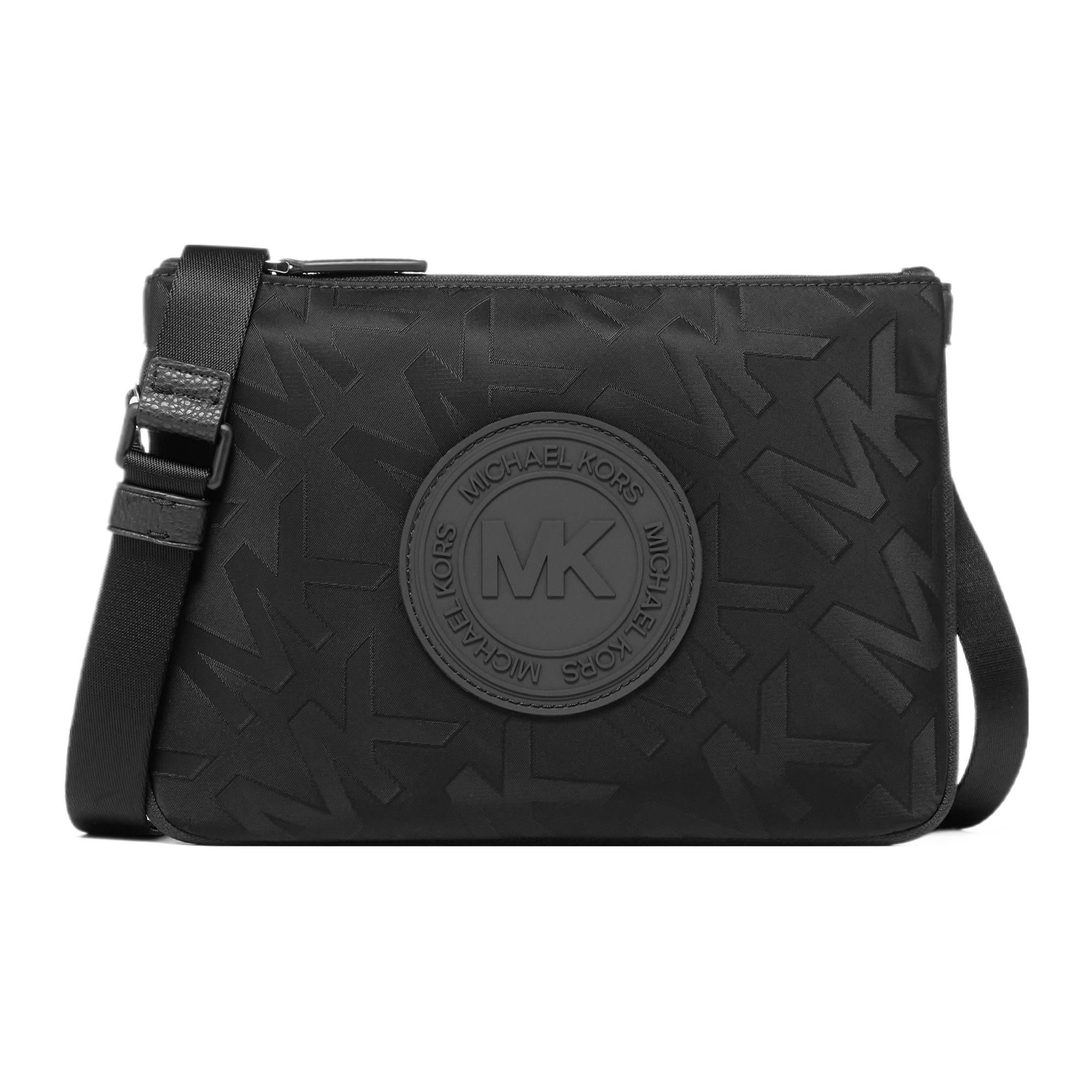 

Michael Kors Brooklyn Round Logo Letter Print Lightweight Durable Zipper Closure Fabric Messenger Bag Men bags Black 37F3BKLM7O-BLACK Basic Set (Bag+Dust Bag)
