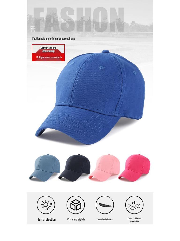 Men's and Women's Trendy Baseball Cap - Korean Style Hip Hop Pure Black for Spring and Summer