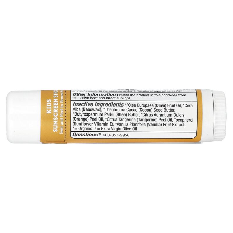 Kids, Sunscreen Stick, SPF 35, Tangerine & Vanilla, 0.65 Oz (18.4 G)