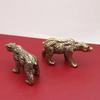 1PCS Solid Brass Polar Bear Figurines Miniatures Bronze Animal Decoration Antique Small Ornament