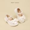2026 Spring/Autumn Girls' Pearl Bow Princess Shoes - Soft Sole, Non-Slip Performance Footwear
