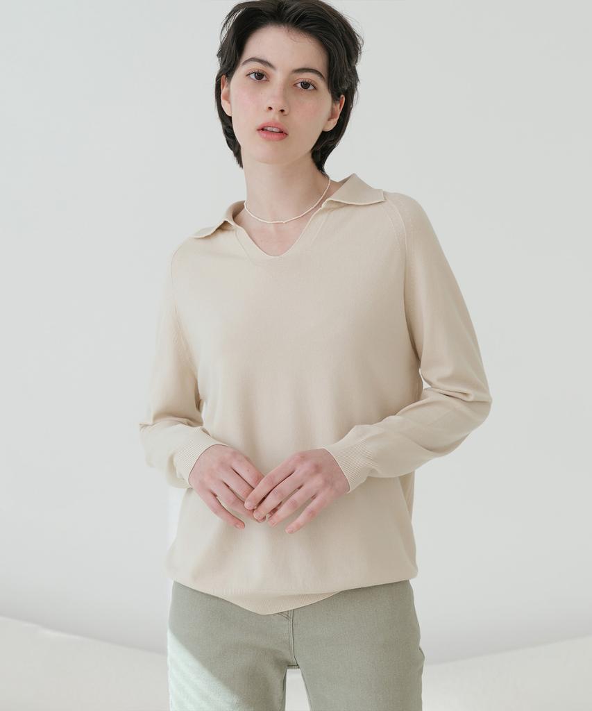 Baseukala V Collar Neck Raglan Long Sleeve Knitwear (6Colors)