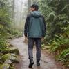 Unisex Lockere Passform Schulterabfall Farbblock Windjacke Mit Kapuze Outdoor Wasserdicht Shell Mantel