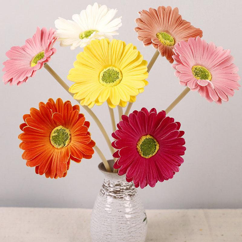 7pcs Artificial Flower Gerbera Fake Daisy Flowers for Table Home Wedding INS Style Decoration Fake Flowers Wedding Decorations 7PCS