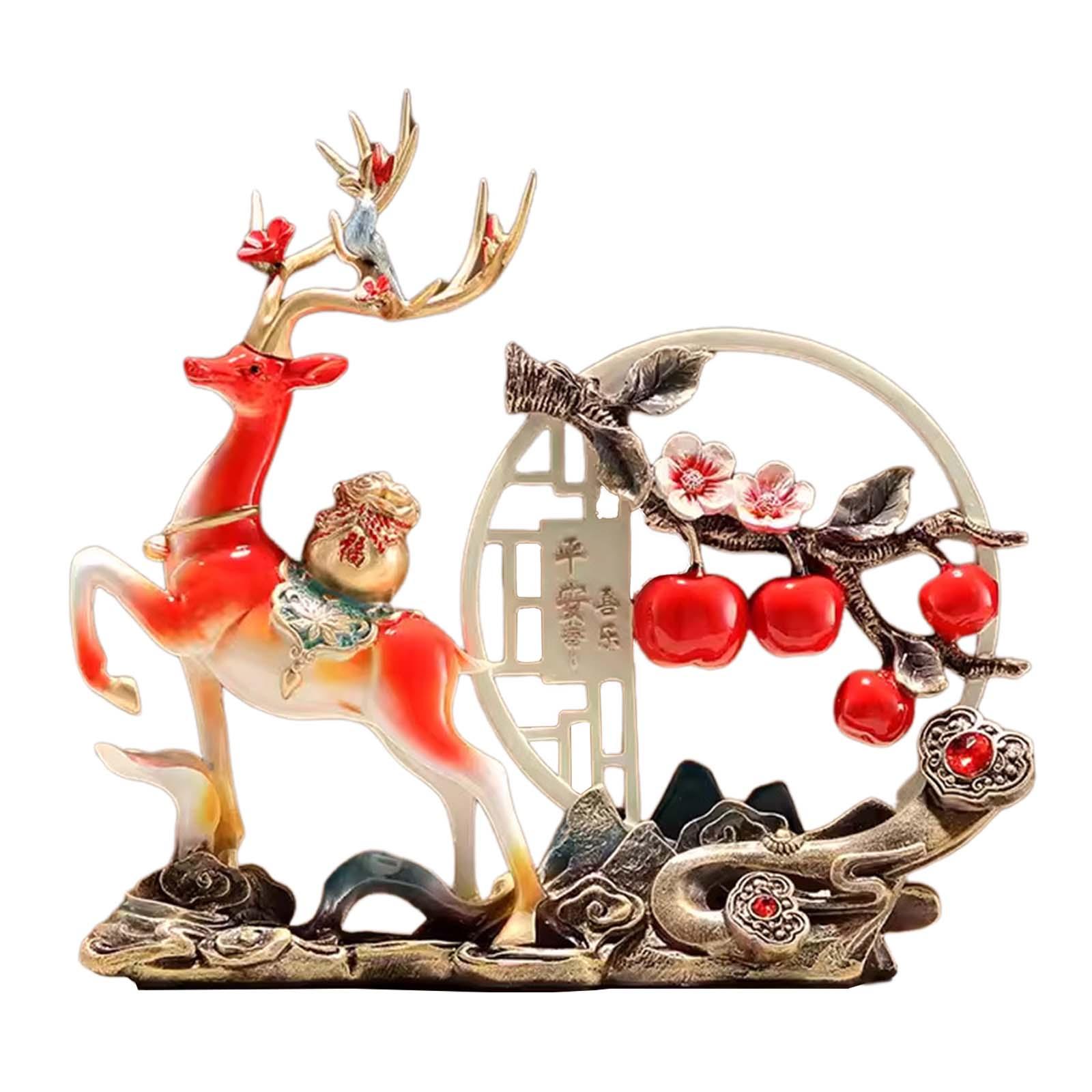 

Статуя оленя Подарок на новоселье Идеальный подарок Творческая поделка Скульптура оленя на день рождения Кабинет Рабочий стол Гостиная Свадьба красный