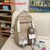 College Style Backpack With Color Block Design And Padded Shoulder Straps For School Use