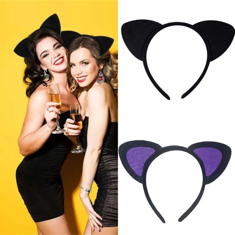 Plastic Cats Ear Hairband For Cosplay Party Costume Daily Wear Hairhoop Comfortable Face Washing Hairband for Women