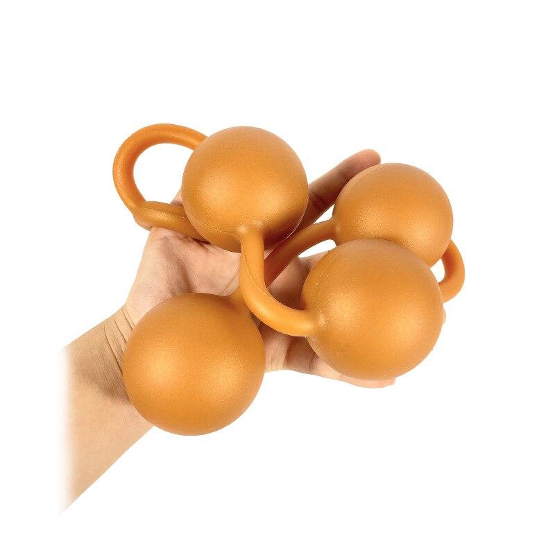 Měkké silikonové stahovací korálky Dlouhý ocas Sexuální hračka pro dospělé Anální kolík Fisting Slave BDSM Realistické Dildo Pegging