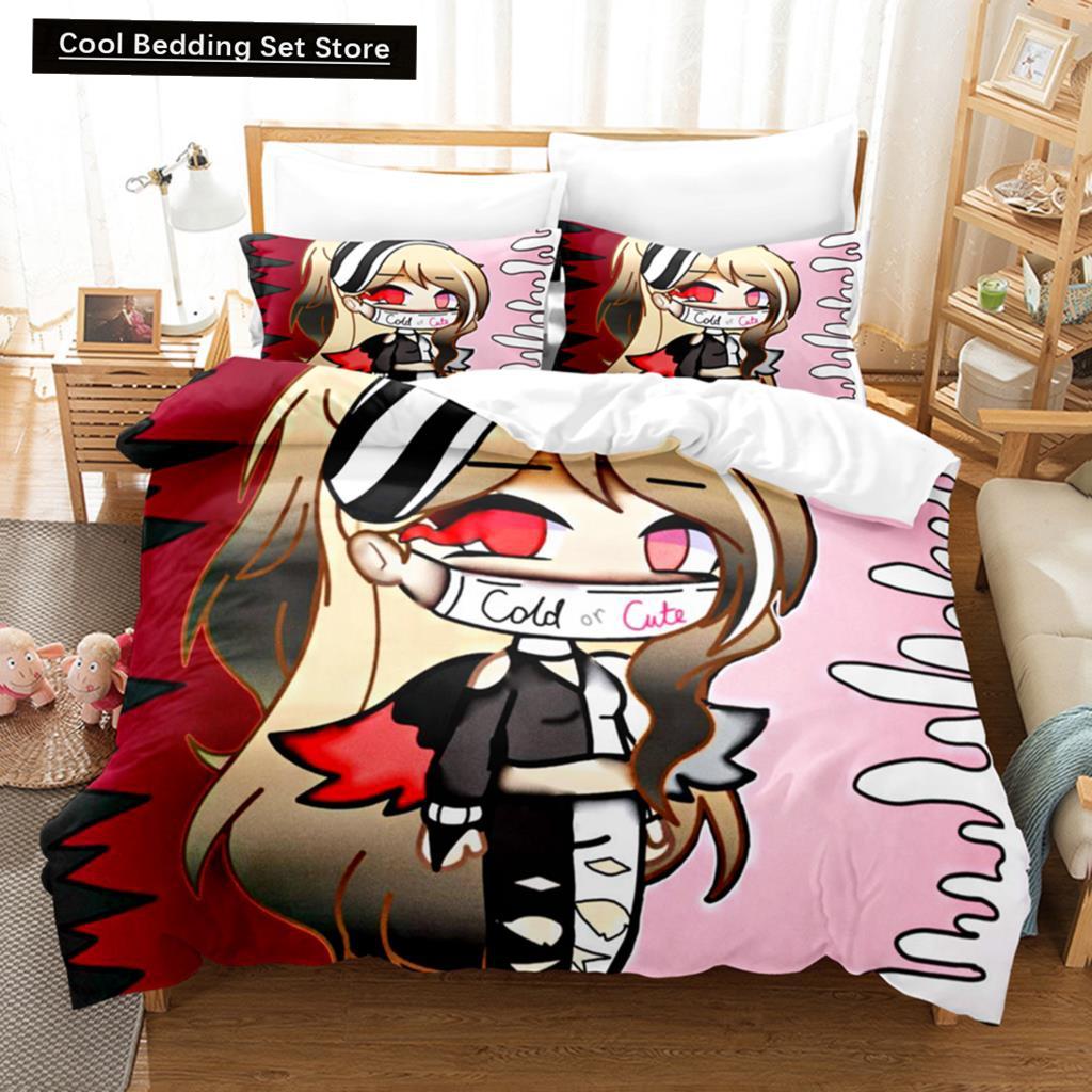 

3D-принт аниме каваи гача девушка постельное белье пододеяльник комплект с наволочкой двуспальный полный двуспальный королевский постельное белье постельное белье EU single(135x200cm)