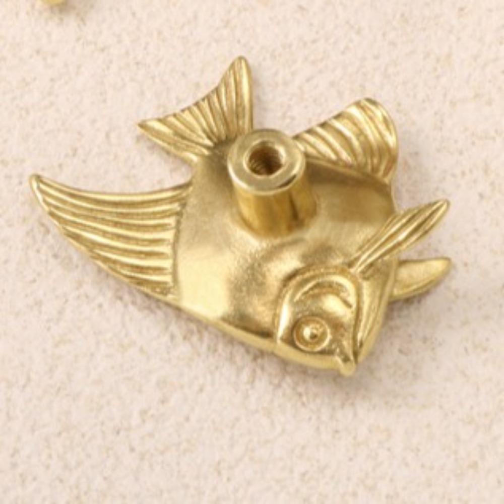 Retro Cabinet Door Knobs Luxury Wardrobe Drawer Pulls Trendy Shell Fish Brass Handle  Cupboard
