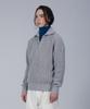 KNITTED Soft Cotton Heavy Waffle Half Zip Knit Melange Grey