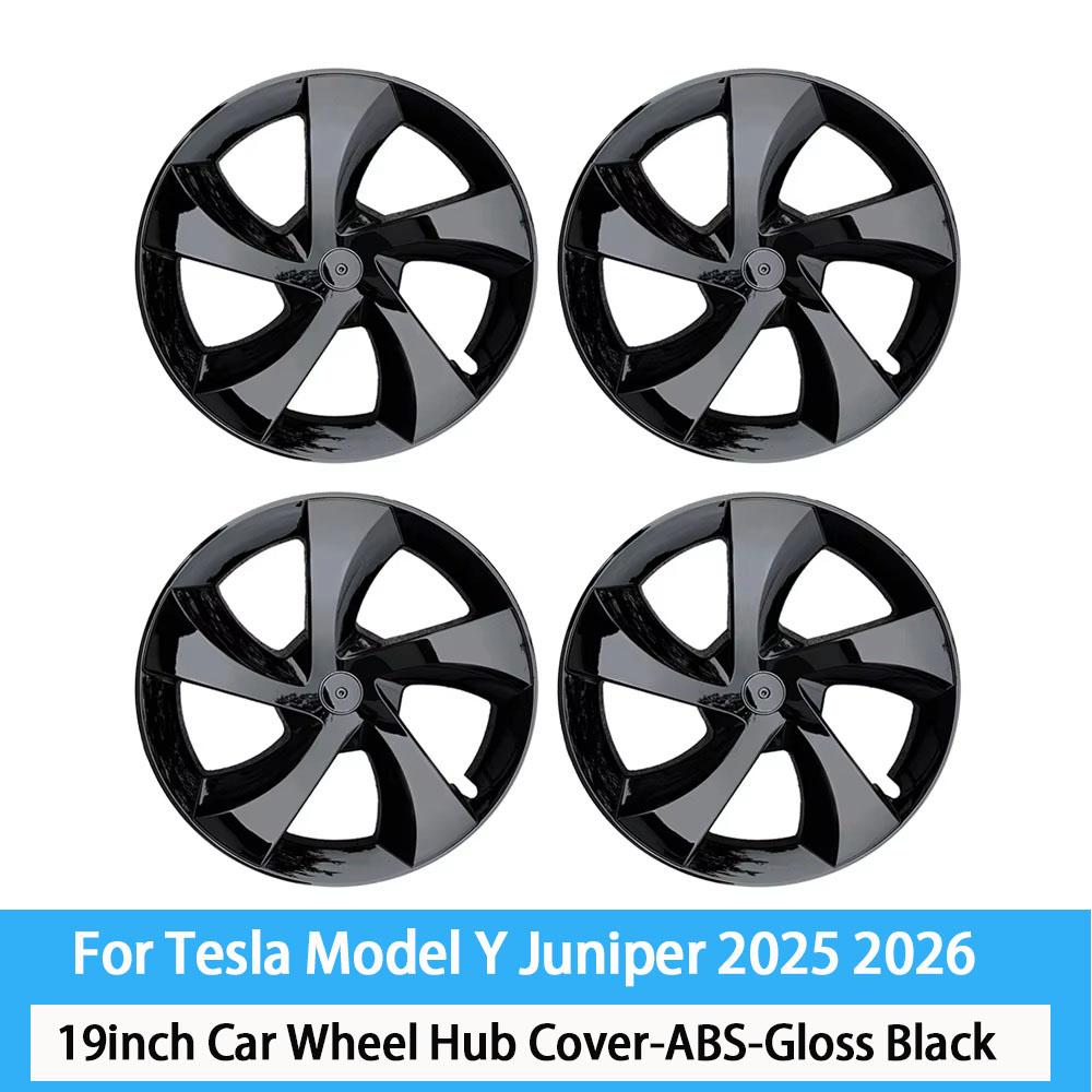 For Tesla Model Y Juniper 2025 HubCap 19 Inch Wheel Caps Auto Performance Replacement Hub Cap Full Rim Cover Accessories 4PCS