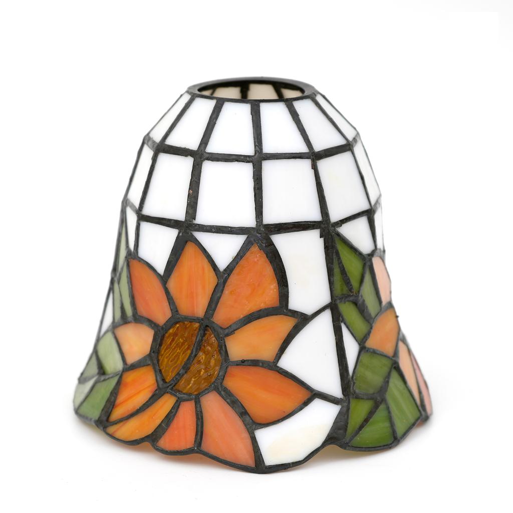 Glas-Fächerlampe im mediterranen Stil, Wandlampe, Kronleuchter-Ersatzlampenschirm 6 Zoll Buntglas einzelner Lampenschirm