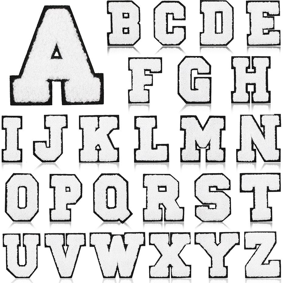 7Cm White Background Pink Character Embroidery Cloth Sticker English Towel Embroidery Letter Computer Embroidery Chapter Boy Embroidery Post