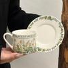Coffee Cup Saucer Gift Box Set Ceramic French Retro Wind Chimes Flower Household Water Cup Couple Gift Premium Souvenir