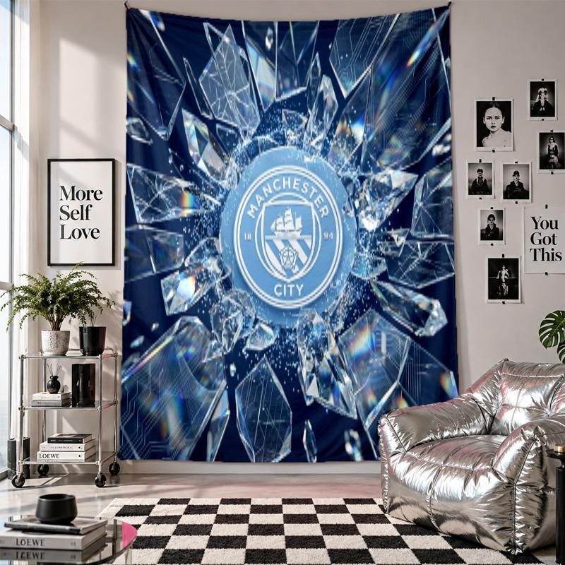 Manchester City Wall Tapestry Home Decor Wall Hanging Cloth for Bedroom Living Room Background