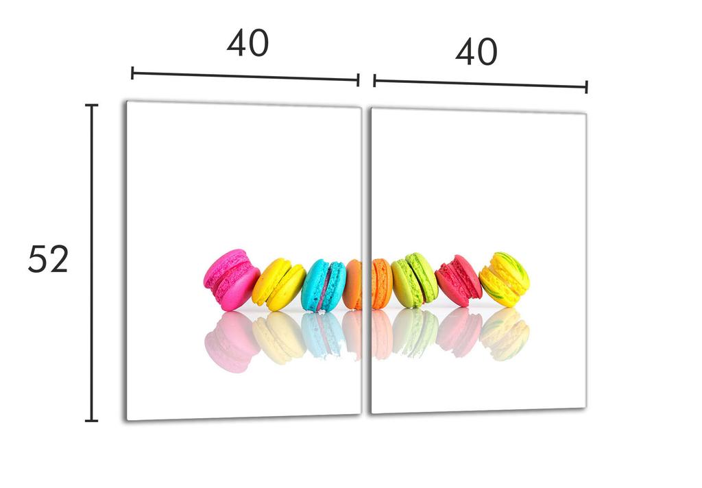 Szklana płyta ochronna na kuchenkę 2x40x52 Kolorowa