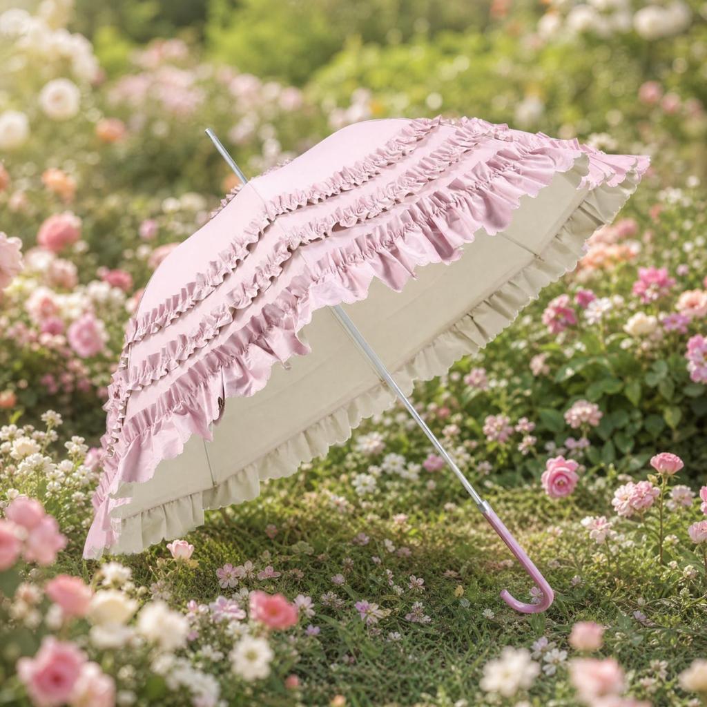 Long-Handle Sun Umbrella Elegant Automatic Open Sunshade Waterproof