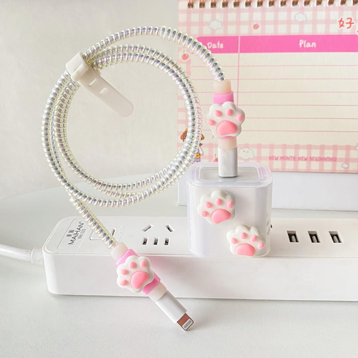 

Защитный чехол для зарядного устройства мобильного телефона, крышка для кабеля передачи данных One Size розовый