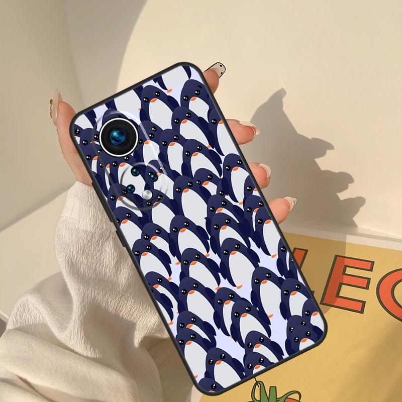 Cartoon Penguin Case For Honor Magic 5 6 7 8 Pro Cover For Honor 400 200 Lite 50 70 90 X8a X8b X9a X9b X9c
