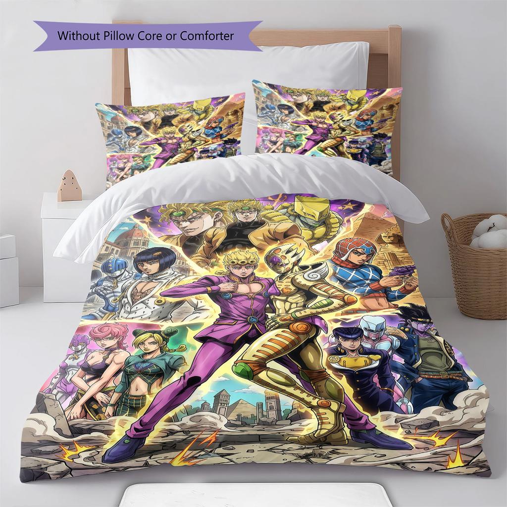 JoJo's Bizarre Adventure Bettbezug Bettwäsche-Set Weiche Deckenhülle Schlafzimmer Heimdekoration -QJY
