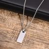 Men's Initial Vertical Bar Necklaces,Waterproof Stainless Steel Plain Geometric Pendant Collar,Personalize Custom Gifts Jewelry
