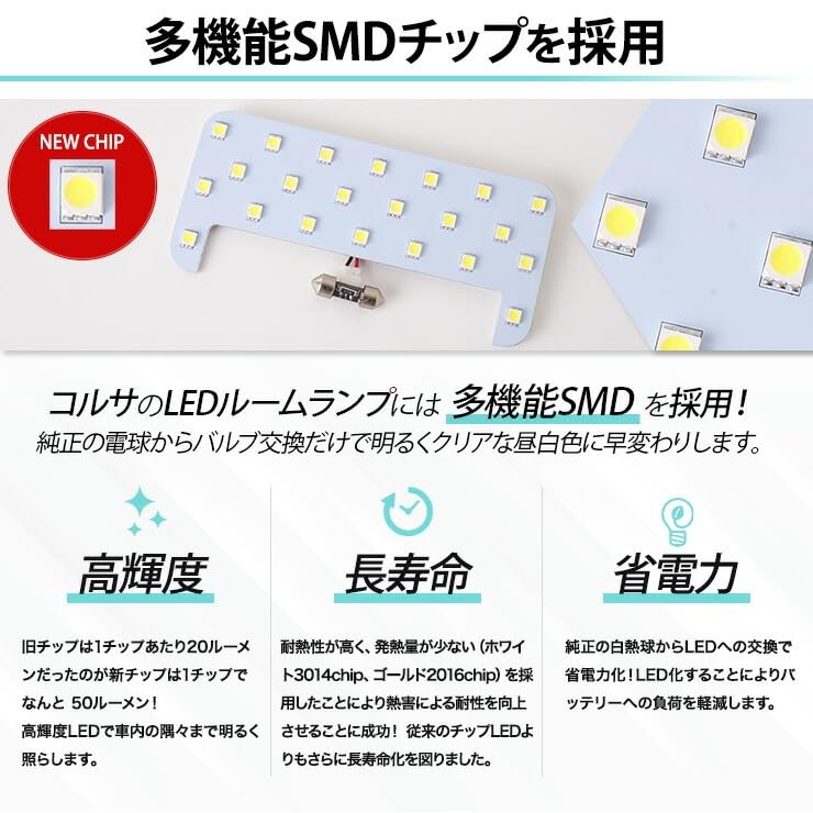 Corsa X-Trail T33 LED Room Lamp Set, White, Indoor Light, Brightness, Dedicated Tools Included,