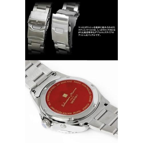 Salvatore Marra Men's Radio-Controlled Solar Watch, SM16103, Exclusive To Our Store, Diver's Watch, Silver and Red