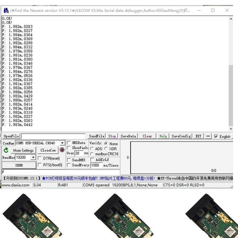 50m/164ft Laser Distance Measuring Sensor Range Finder Module Low cost Diastimeter Single & Continuous Measurement