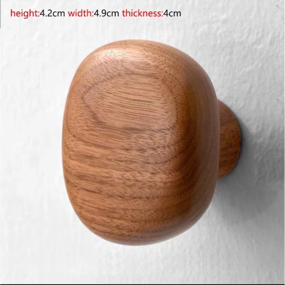 Natural Wood Wall Mounted Coat Hook Key Hat Scarf Handbag Storage Hanger