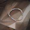 Pearl  Pastel Beaded Bracelet – Handmade Natural Stone Stackable Bracelet for Women, Dainty Boho Jewelry Gift