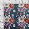 oneOone Cotton Flex Black Fabric Leaves|Lotus & Rose Floral Quilting Supplies Print Sewing Fabric By The Yard 40 Inch