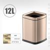 Stainless Steel Trash Can Large Capacity Kitchen Trash Bins Creative Square Toilet Garbage Bin Household Cleaning Accessories
