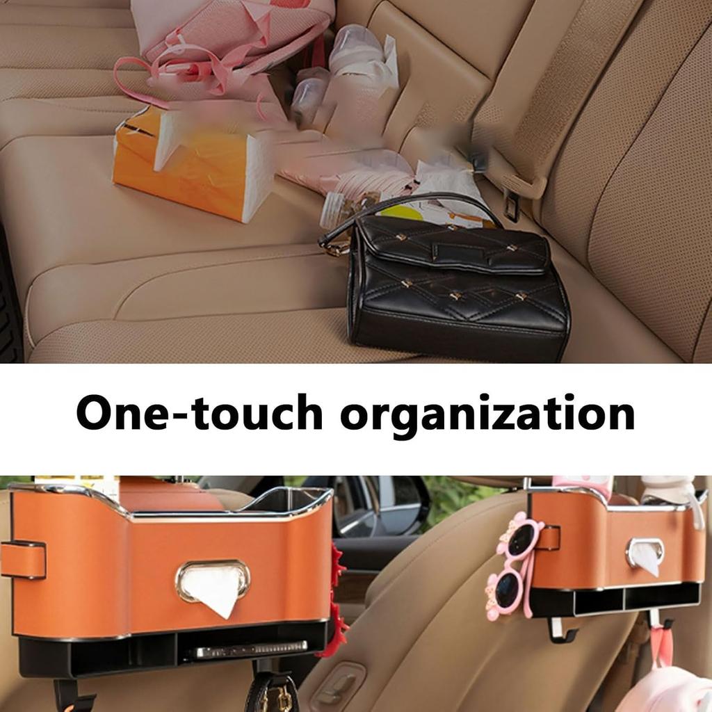 Multifunctional Car Seat Back Storage Box, Multifunctional Car Logo Seat Back Storage Box, Universal back seat car organizer, Car Tissue Organizer