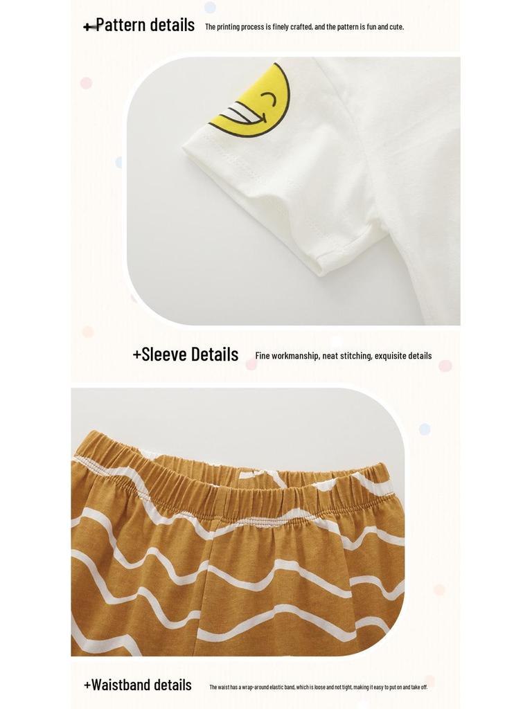 Malwee Boys' Summer Outfit: Stylish T-shirt & Shorts Set for Kids - European & American Design